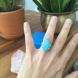 Amazonite & Turquoise Ring size 8